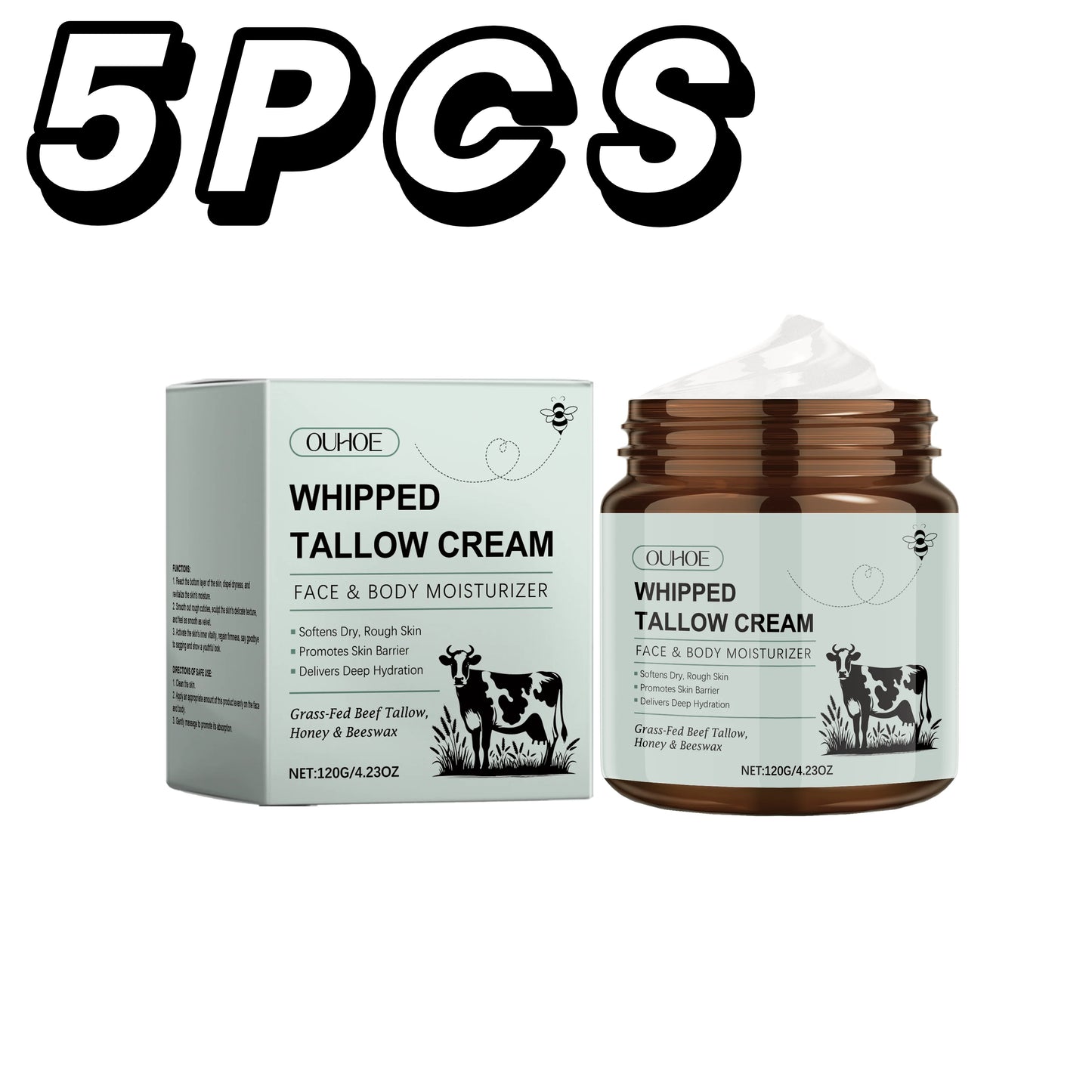 Whipped Tallow Balm for Anti-Aging: Fine Line Reducer, Moisturizer, and Skin Brightening Cream