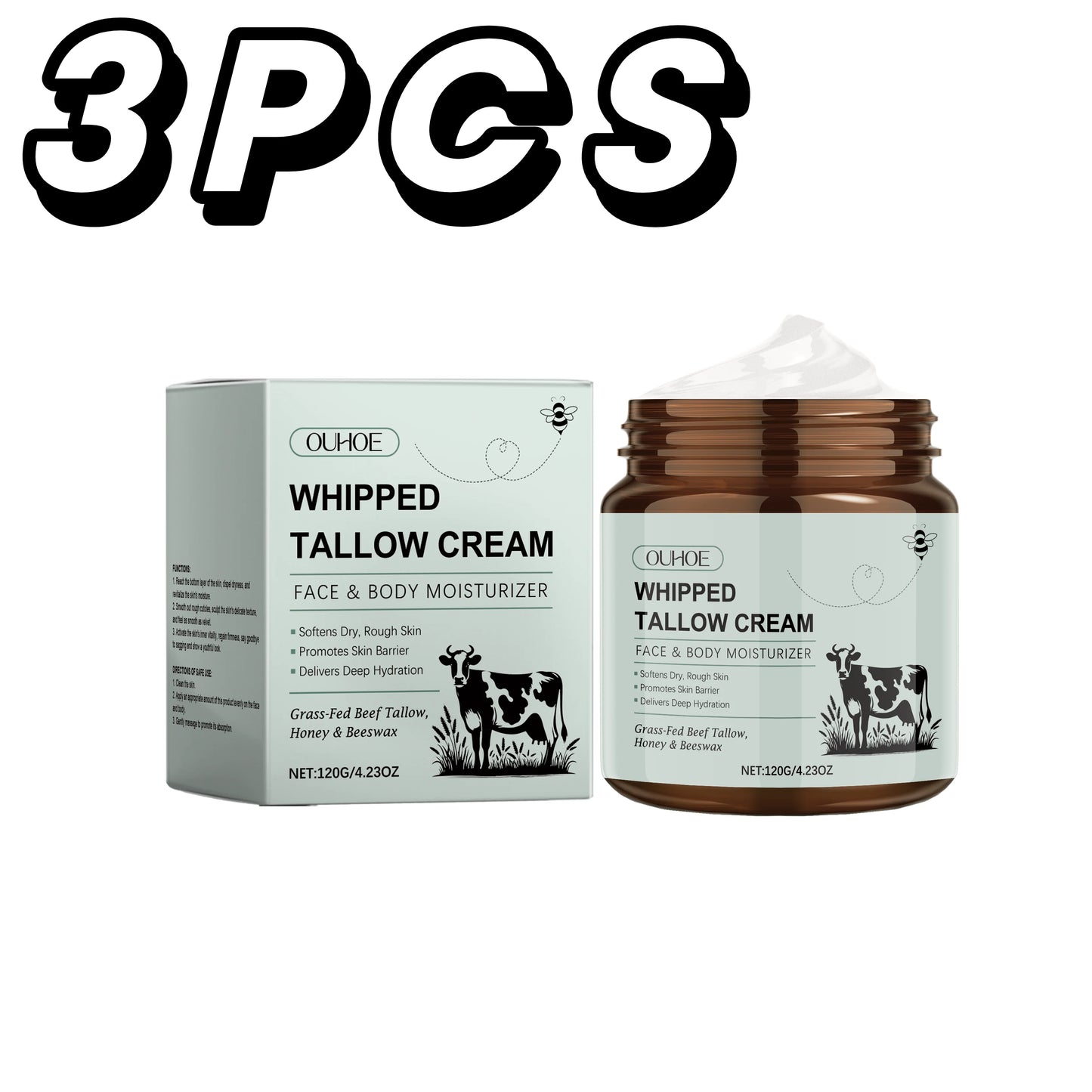 Whipped Tallow Balm for Anti-Aging: Fine Line Reducer, Moisturizer, and Skin Brightening Cream