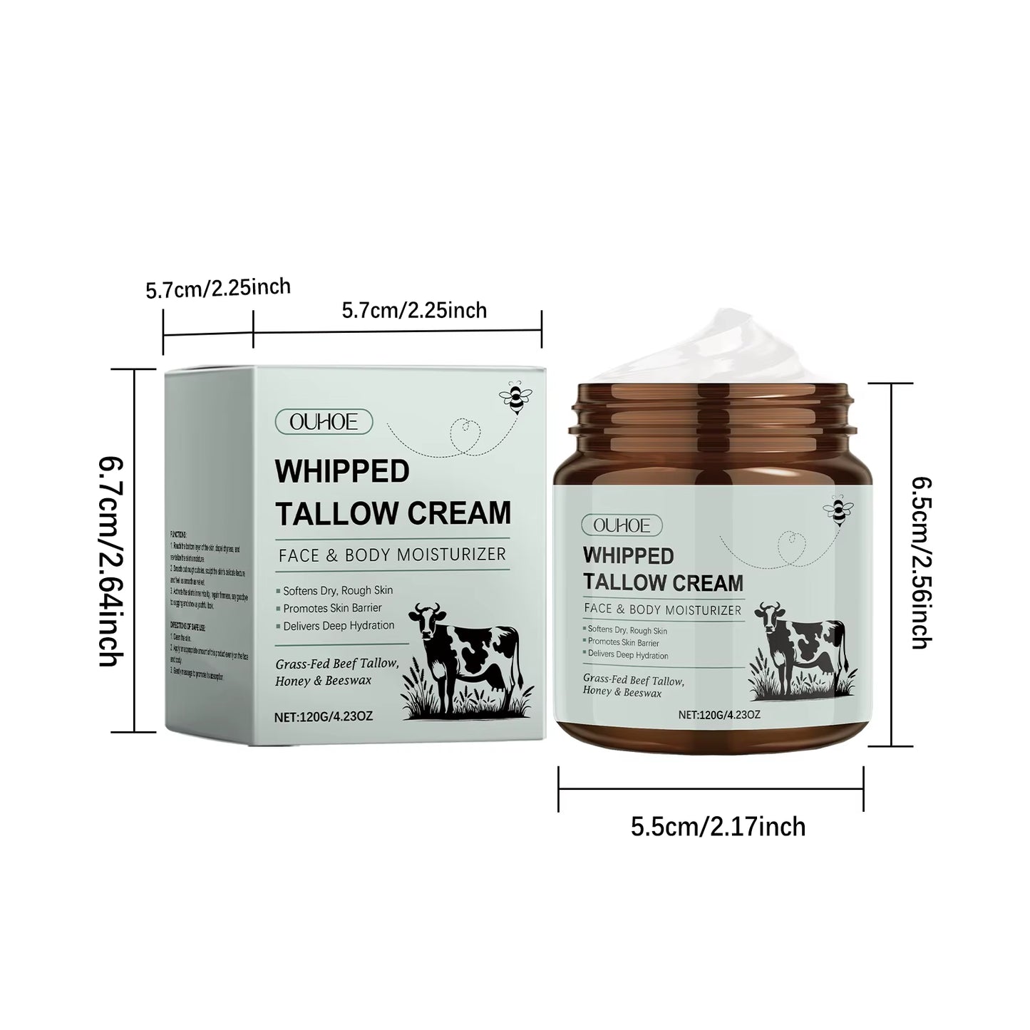 Whipped Tallow Balm for Anti-Aging: Fine Line Reducer, Moisturizer, and Skin Brightening Cream